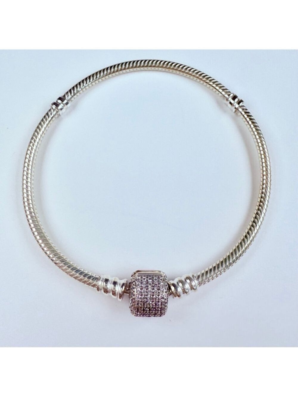 Pandora Moments Clasp Bracelet Clear Cubic Zirconia CZ Sterling Silver S925 ALE
